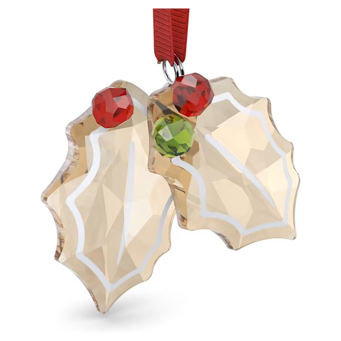 Holiday Cheers Gingerbread Holly Leaves Ornament